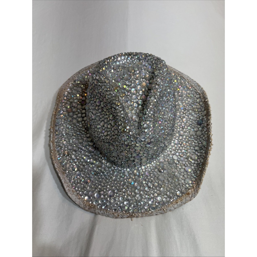 Scala Pronto Cowgirl Straw Hat Bedazzled Rhinestone Bachelorette Party Nashville